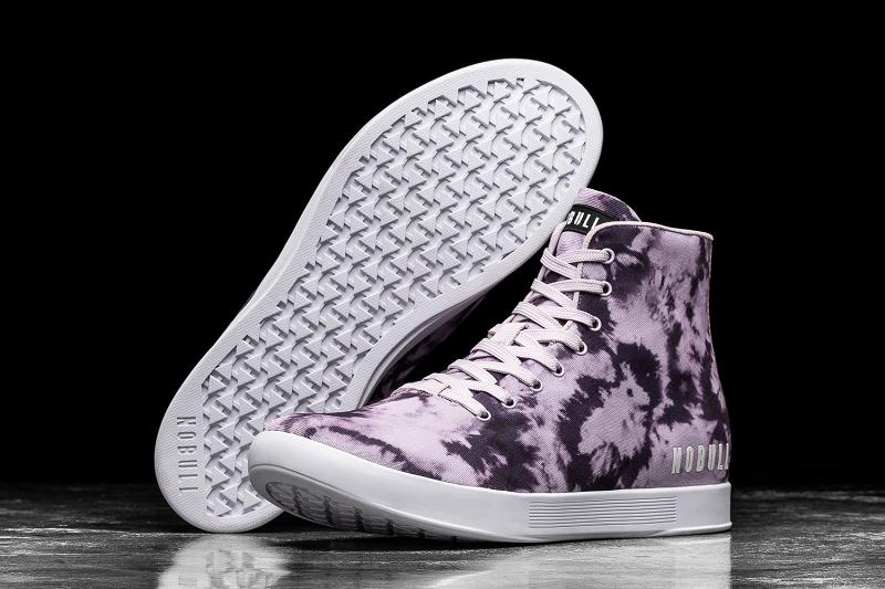 Women's Nobull High-Top Wisteria Tie-Dye Canvas Trainers Purple | SG F2954D